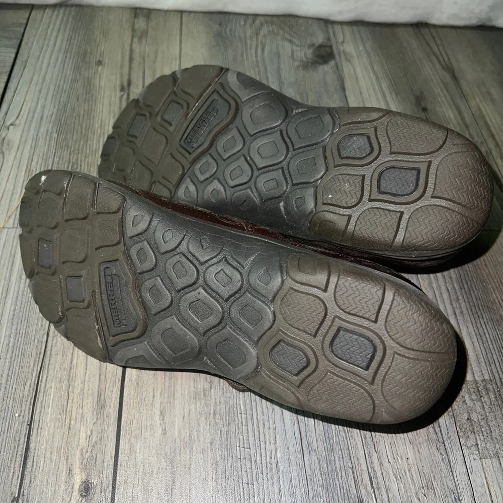 Merrell Women’s Woodbury Buckle Brown Leather Slip-On size 8.5 Select Grip Shoes - Picture 8 of 8